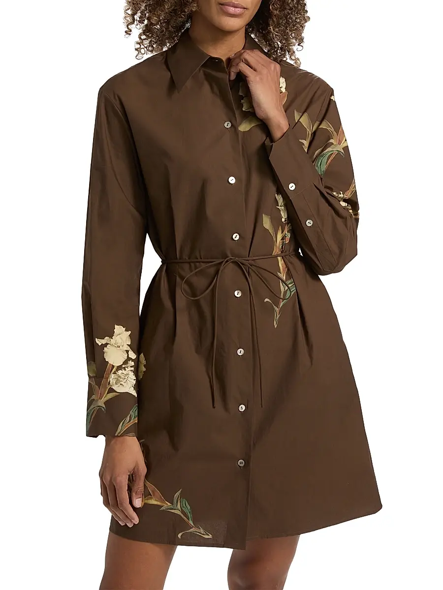 Vince Women's Iris Floral Mini Shirtdress | Thumbnail 3 Vince Women's Iris Floral Mini Shirtdress | Thumbnail 3