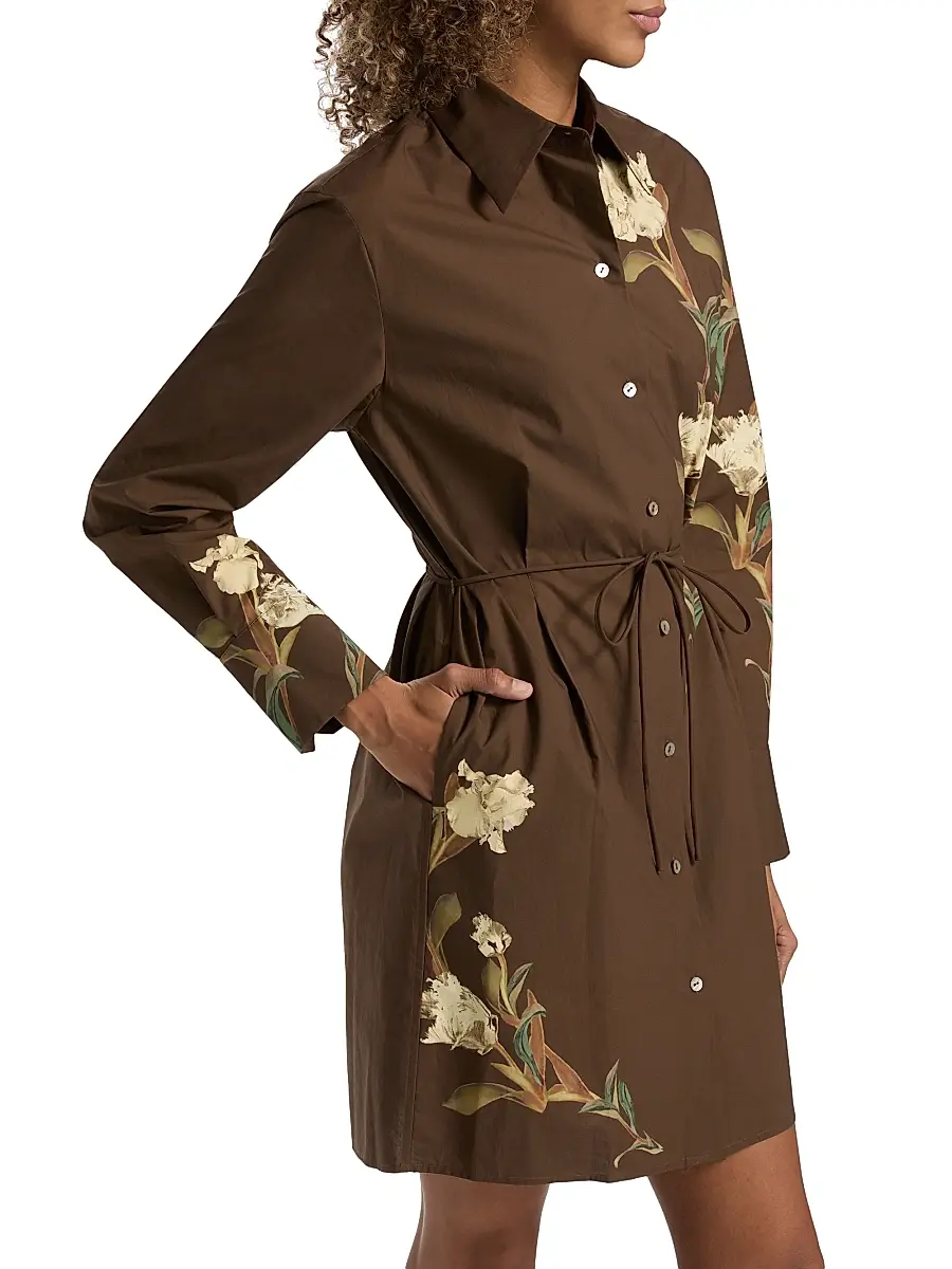 Vince Women's Iris Floral Mini Shirtdress | Thumbnail 4 Vince Women's Iris Floral Mini Shirtdress | Thumbnail 4