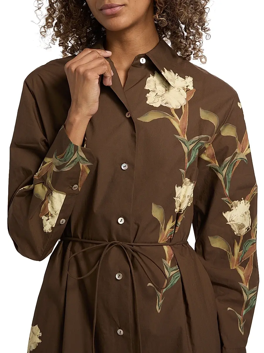 Vince Women's Iris Floral Mini Shirtdress | Thumbnail 6 Vince Women's Iris Floral Mini Shirtdress | Thumbnail 6