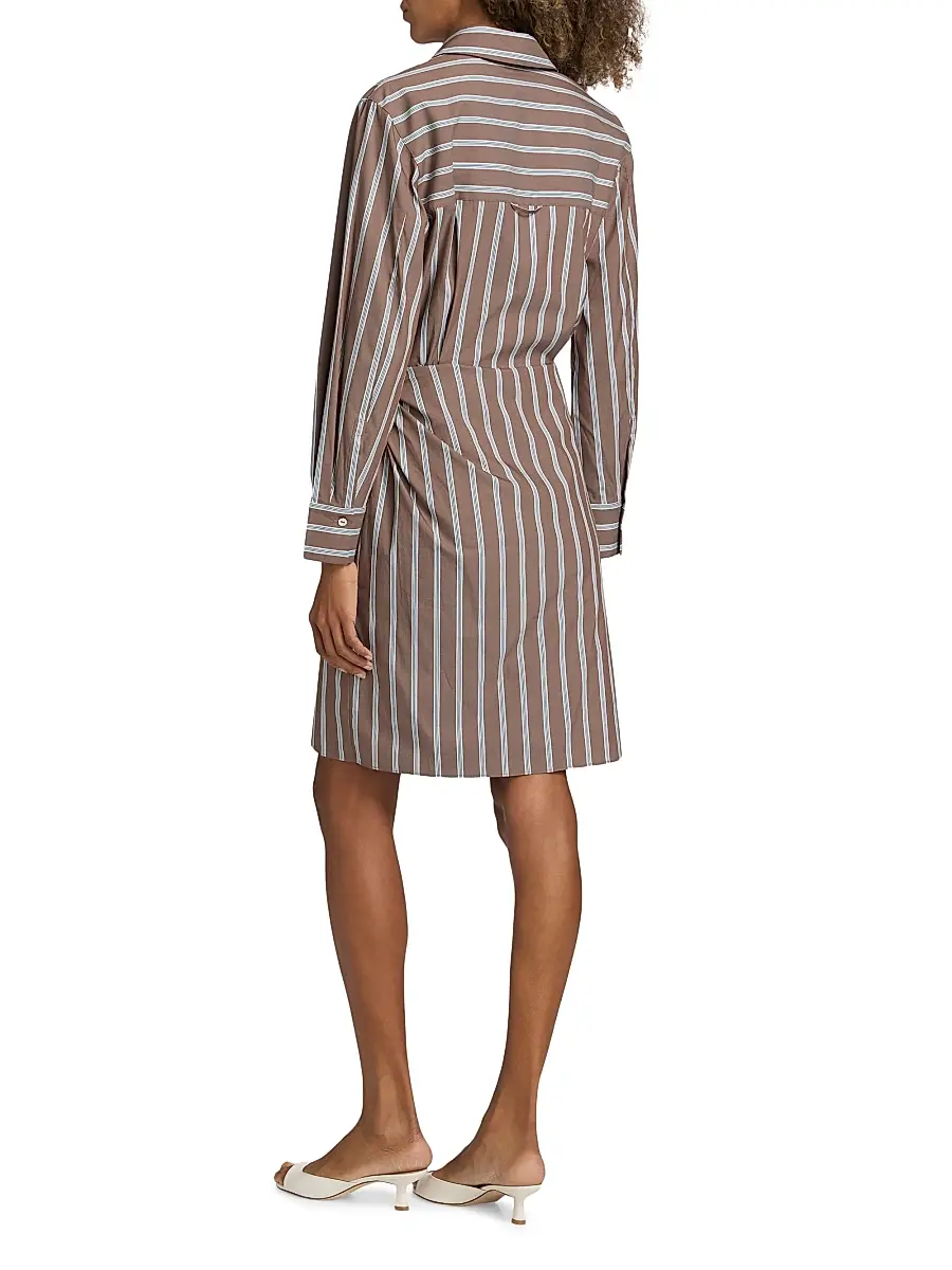 Vince Women's Striped Cotton Wrap Minidress | Thumbnail 5 Vince Women's Striped Cotton Wrap Minidress | Thumbnail 5