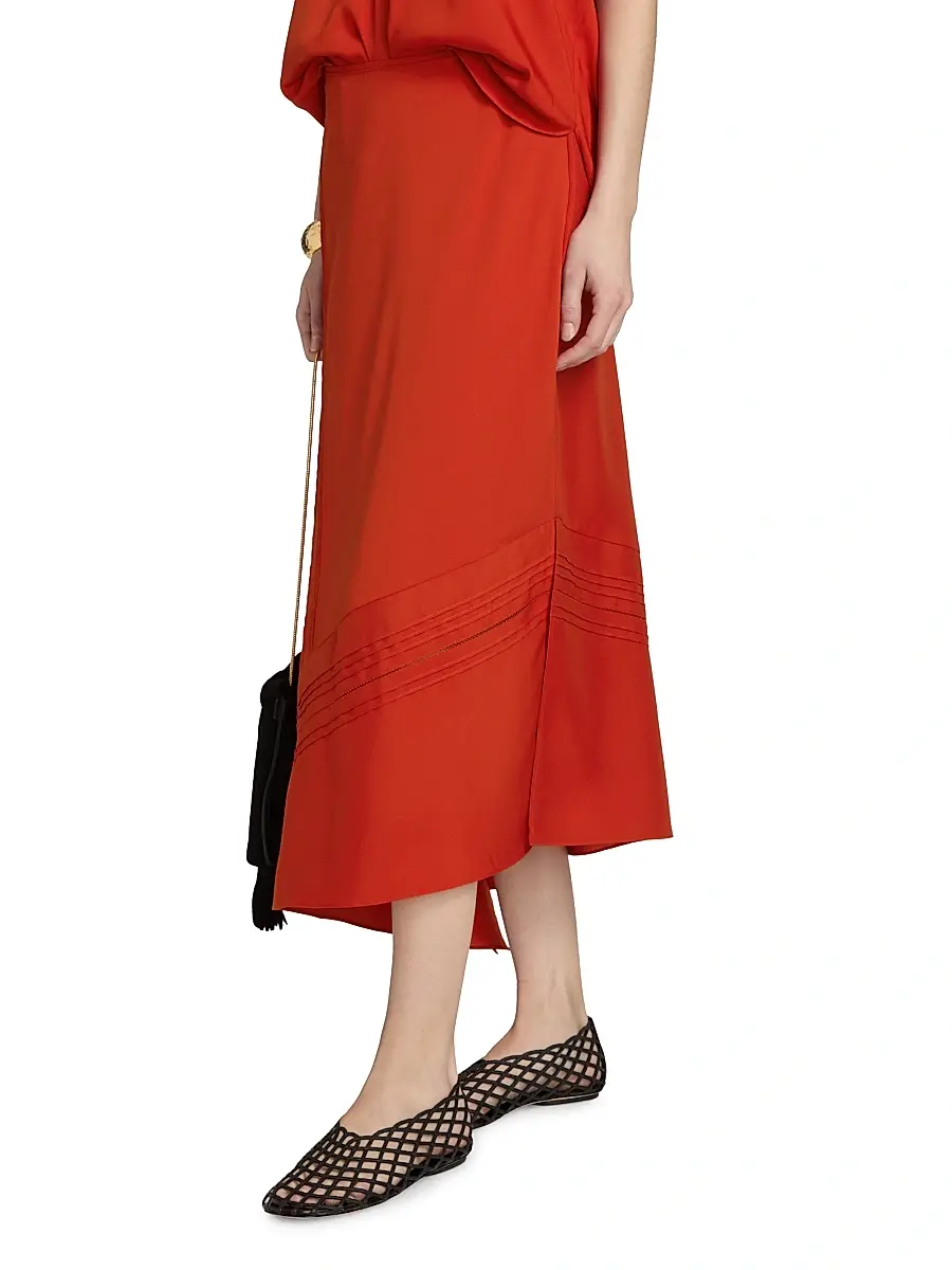 Vince Women's Pintuck Slip Midi-Skirt | Thumbnail 4 Vince Women's Pintuck Slip Midi-Skirt | Thumbnail 4
