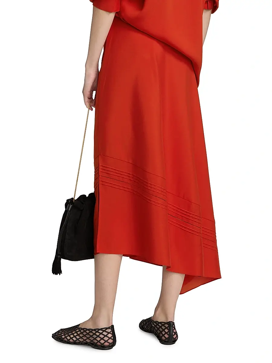 Vince Women's Pintuck Slip Midi-Skirt | Thumbnail 5 Vince Women's Pintuck Slip Midi-Skirt | Thumbnail 5