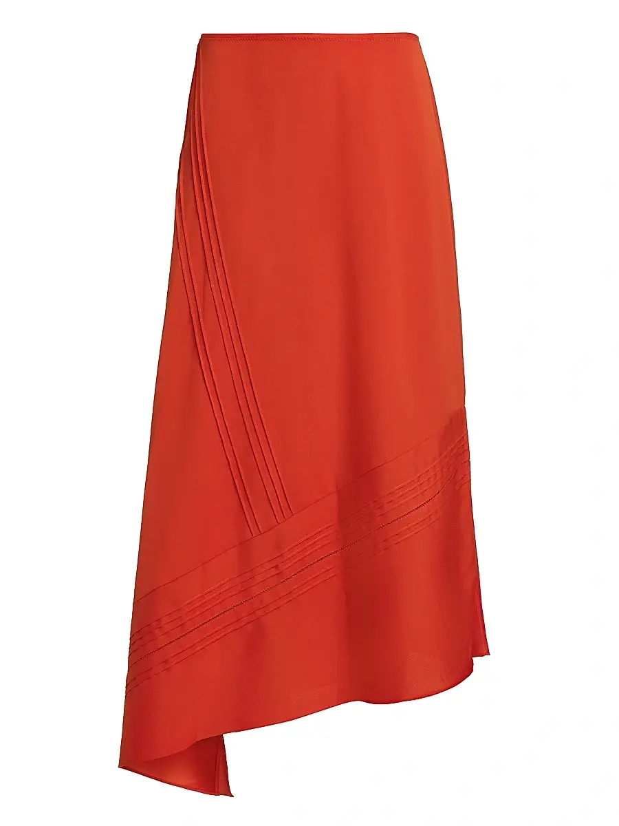 Vince Women's Pintuck Slip Midi-Skirt