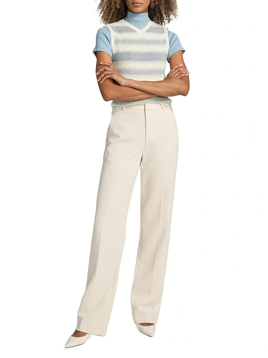 Vince Women's Striped Silk-Linen Sweater Vest | Thumbnail 2 Vince Women's Striped Silk-Linen Sweater Vest | Thumbnail 2
