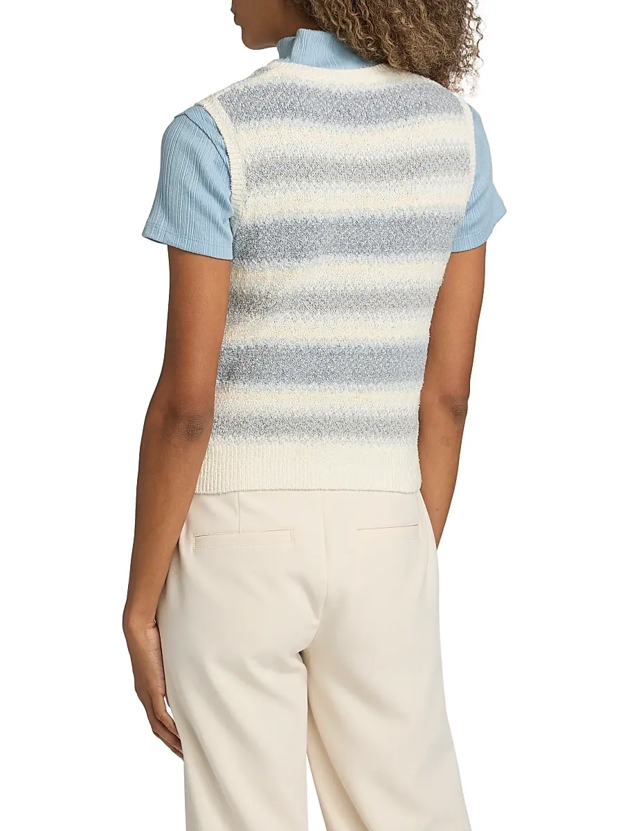 Vince Women's Striped Silk-Linen Sweater Vest | Thumbnail 5 Vince Women's Striped Silk-Linen Sweater Vest | Thumbnail 5