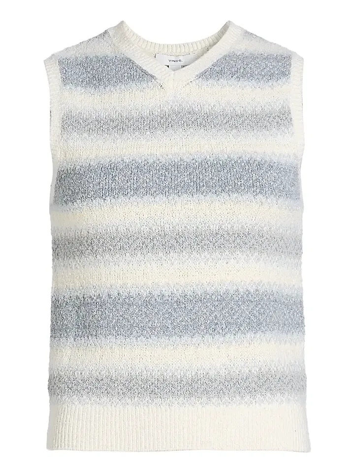 Vince Women's Striped Silk-Linen Sweater Vest