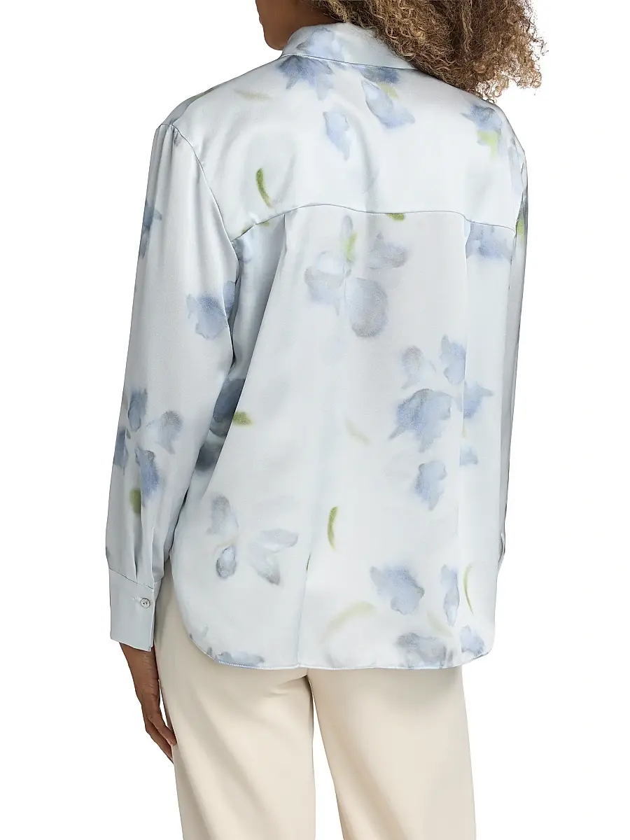 Vince Women's Petal Blur Relaxed Shirt | Thumbnail 5 Vince Women's Petal Blur Relaxed Shirt | Thumbnail 5