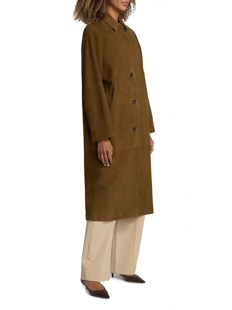 Vince Women's Suede Longline Coat | Thumbnail 4