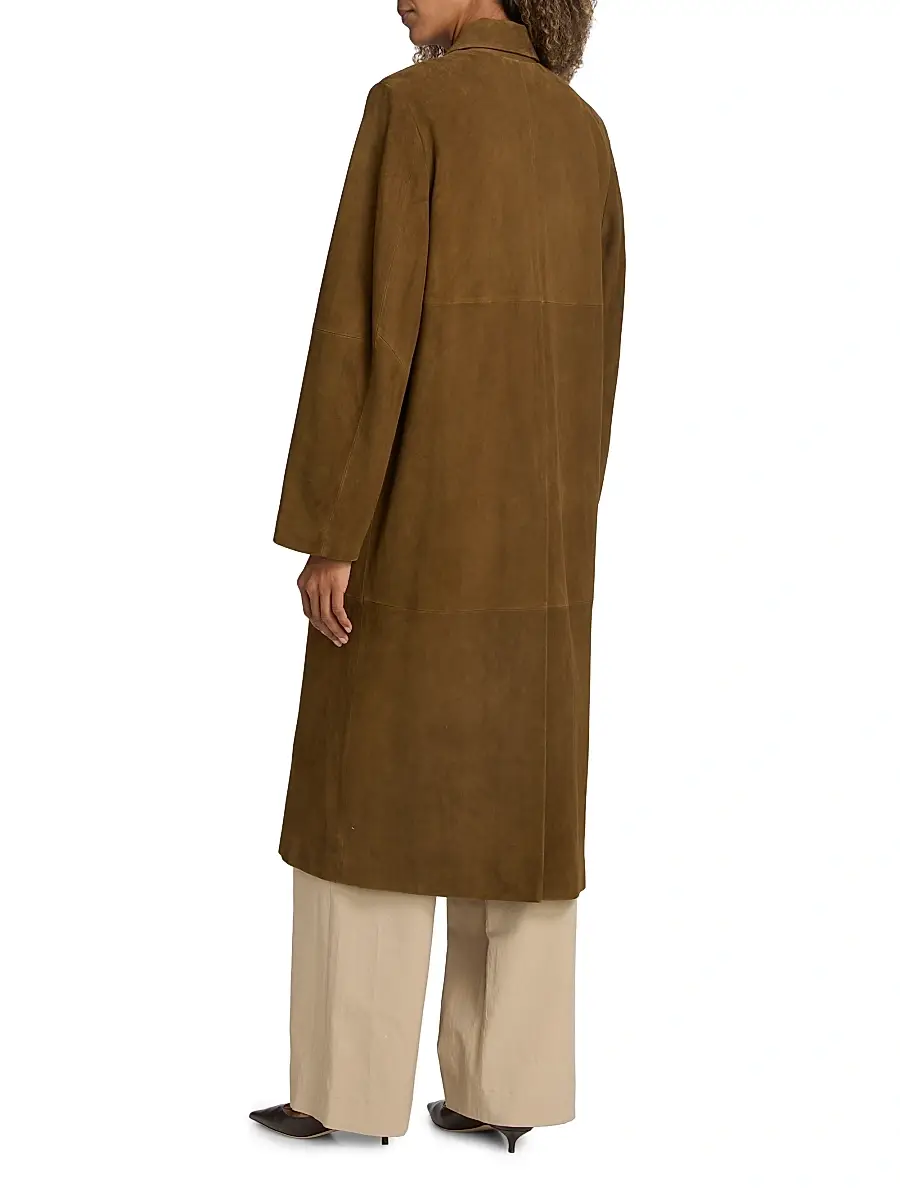 Vince Women's Suede Longline Coat | Thumbnail 5