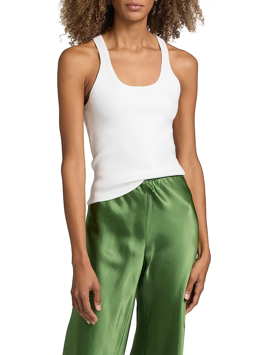 Vince Women's Stretch Rib-Knit Scoopneck Tank | Thumbnail 3 Vince Women's Stretch Rib-Knit Scoopneck Tank | Thumbnail 3