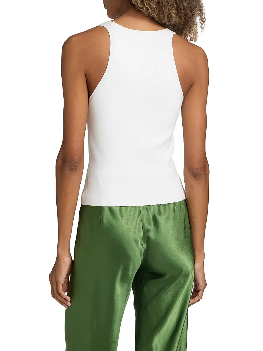 Vince Women's Stretch Rib-Knit Scoopneck Tank | Thumbnail 5 Vince Women's Stretch Rib-Knit Scoopneck Tank | Thumbnail 5