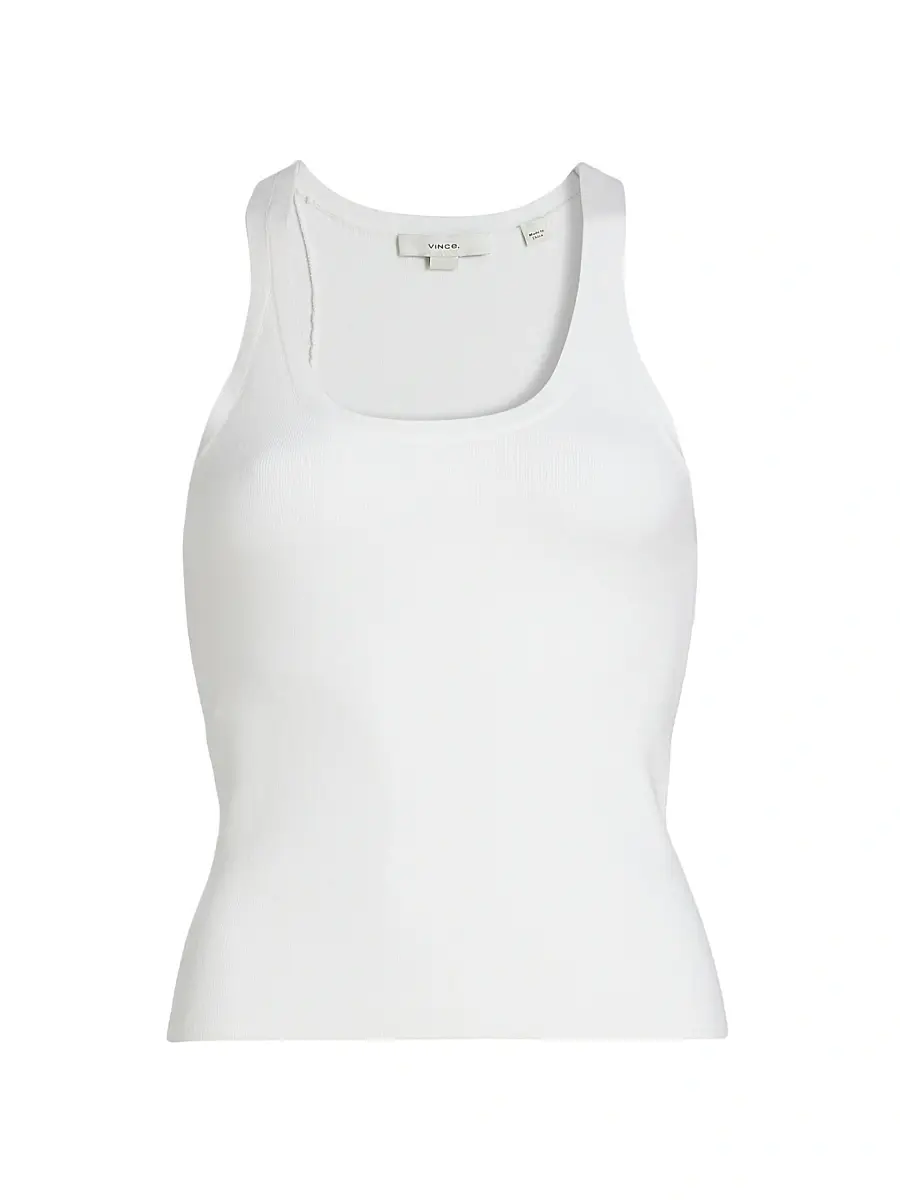 Vince Women's Stretch Rib-Knit Scoopneck Tank