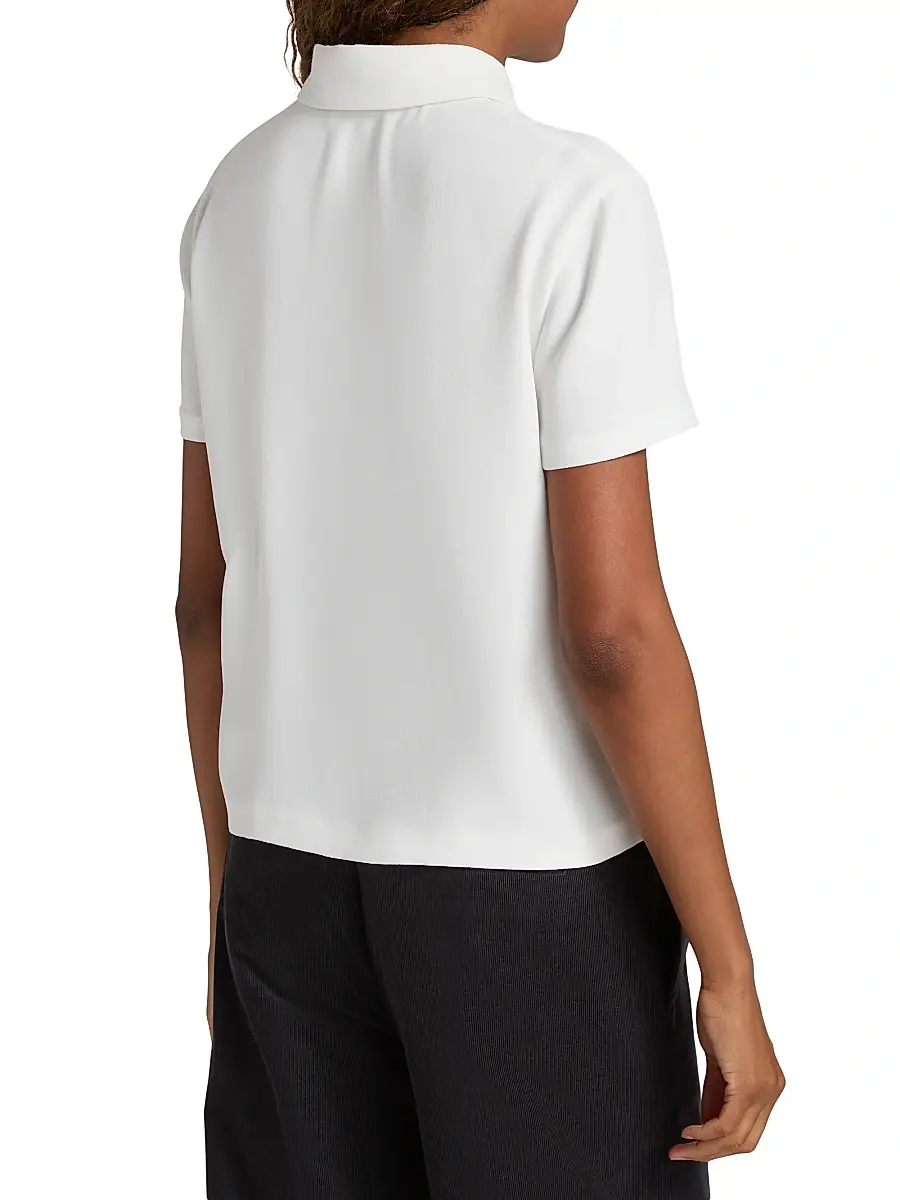 Vince Women's Crepe Polo Shirt | Thumbnail 5 Vince Women's Crepe Polo Shirt | Thumbnail 5