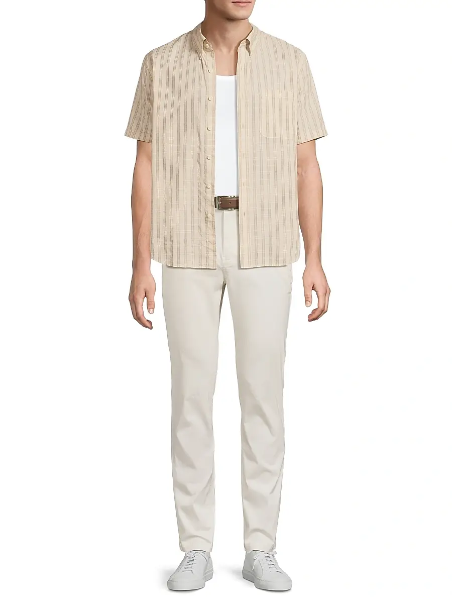 Vince Men's Corbin Checked Cotton-Blend Button-Down Shirt | Thumbnail 2 Vince Men's Corbin Checked Cotton-Blend Button-Down Shirt | Thumbnail 2