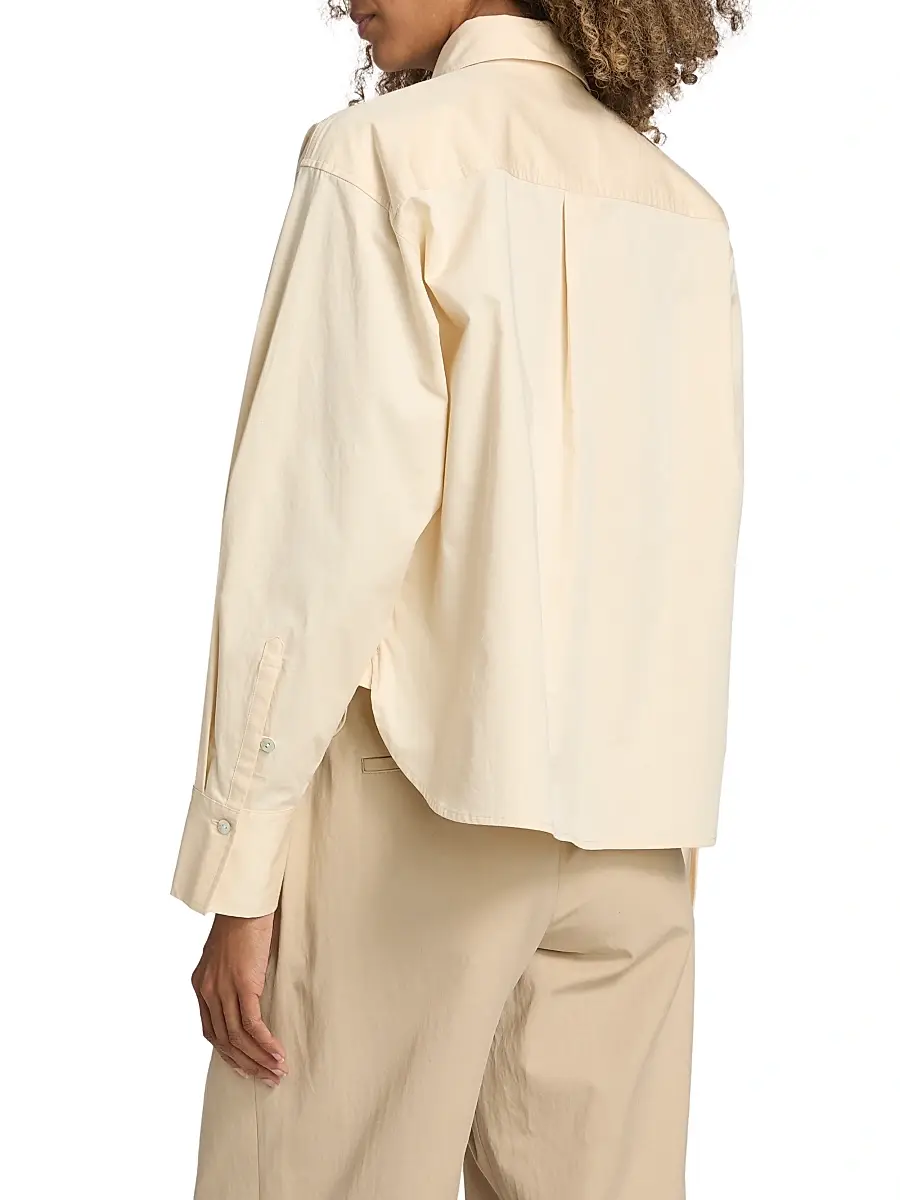 Vince Women's Boxy Cotton Crop Shirt | Thumbnail 5 Vince Women's Boxy Cotton Crop Shirt | Thumbnail 5