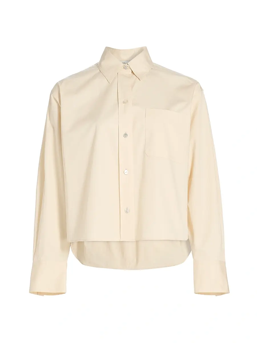 Vince Women's Boxy Cotton Crop Shirt