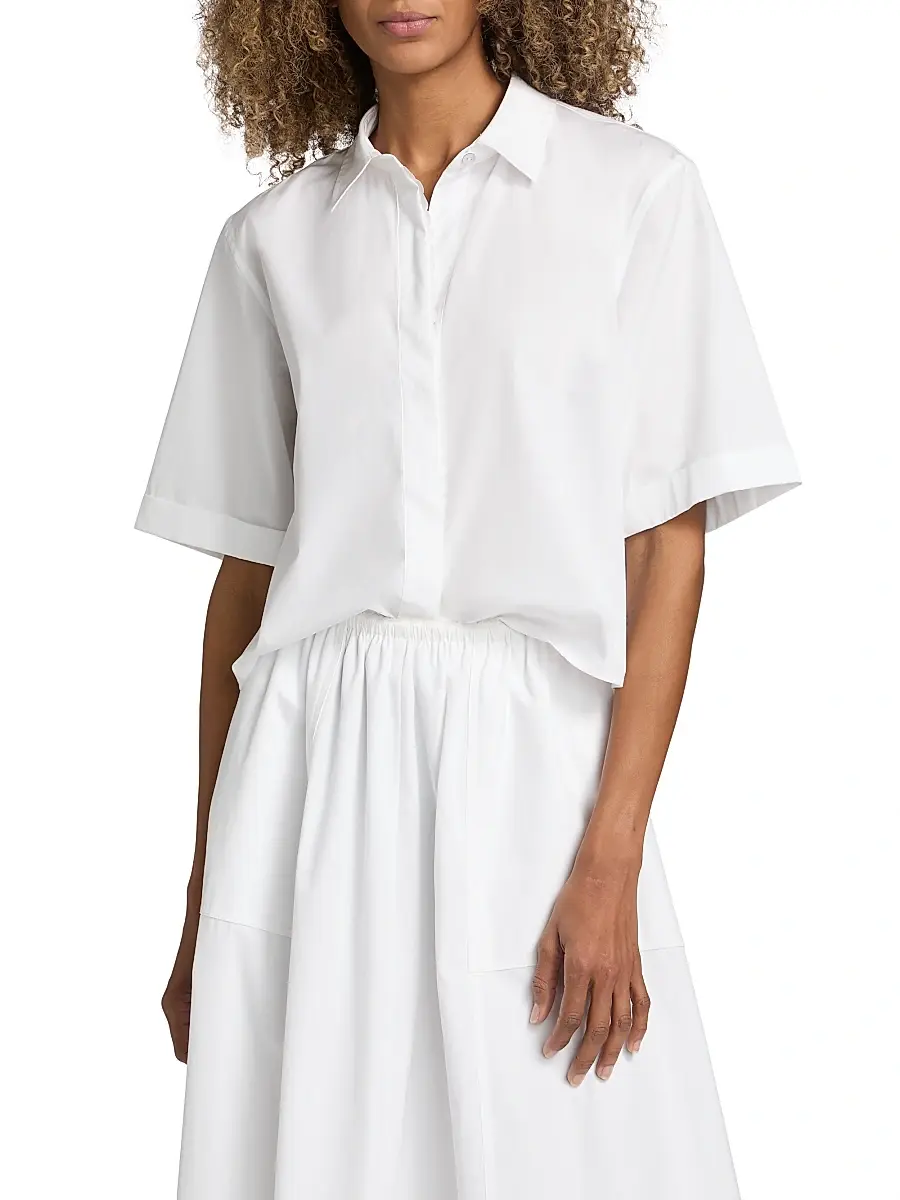 Vince Women's Poplin Boxy Shirt | Thumbnail 3 Vince Women's Poplin Boxy Shirt | Thumbnail 3