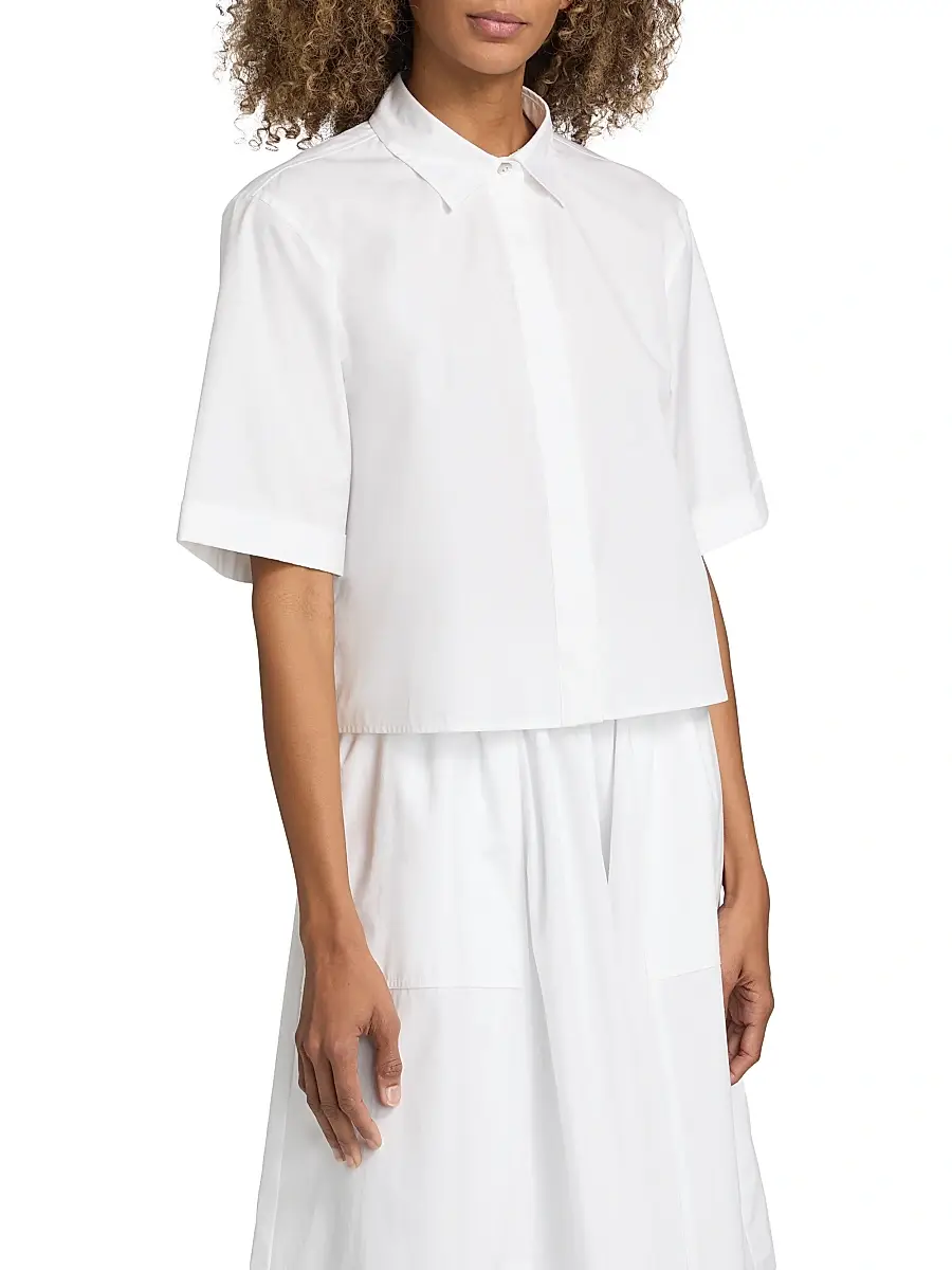 Vince Women's Poplin Boxy Shirt | Thumbnail 4 Vince Women's Poplin Boxy Shirt | Thumbnail 4