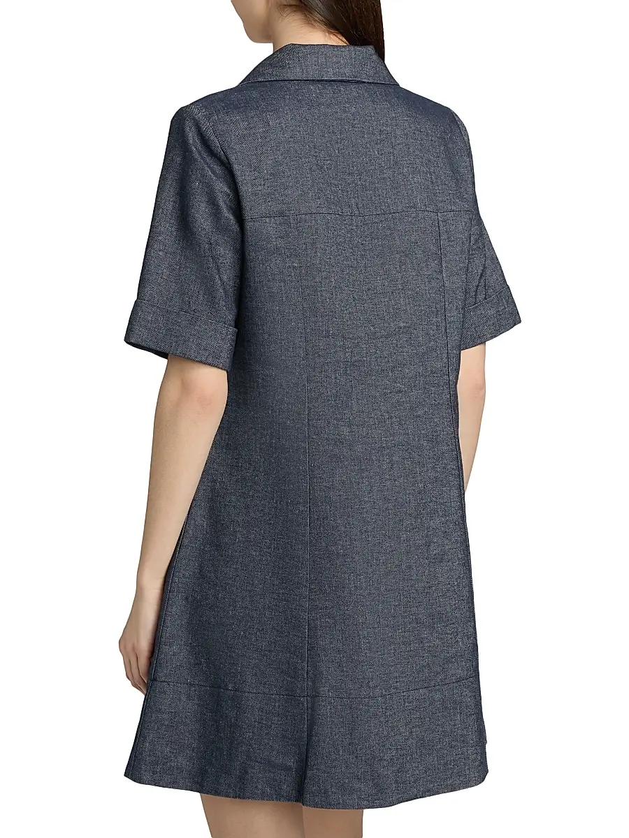 Vince Women's Chambray Cotton-Linen Minidress | Thumbnail 5 Vince Women's Chambray Cotton-Linen Minidress | Thumbnail 5