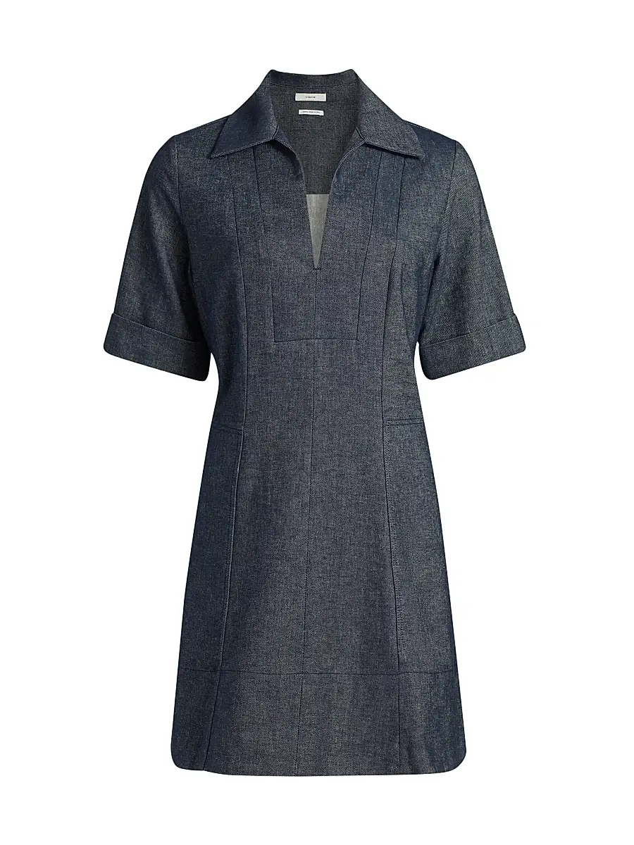 Vince Women's Chambray Cotton-Linen Minidress