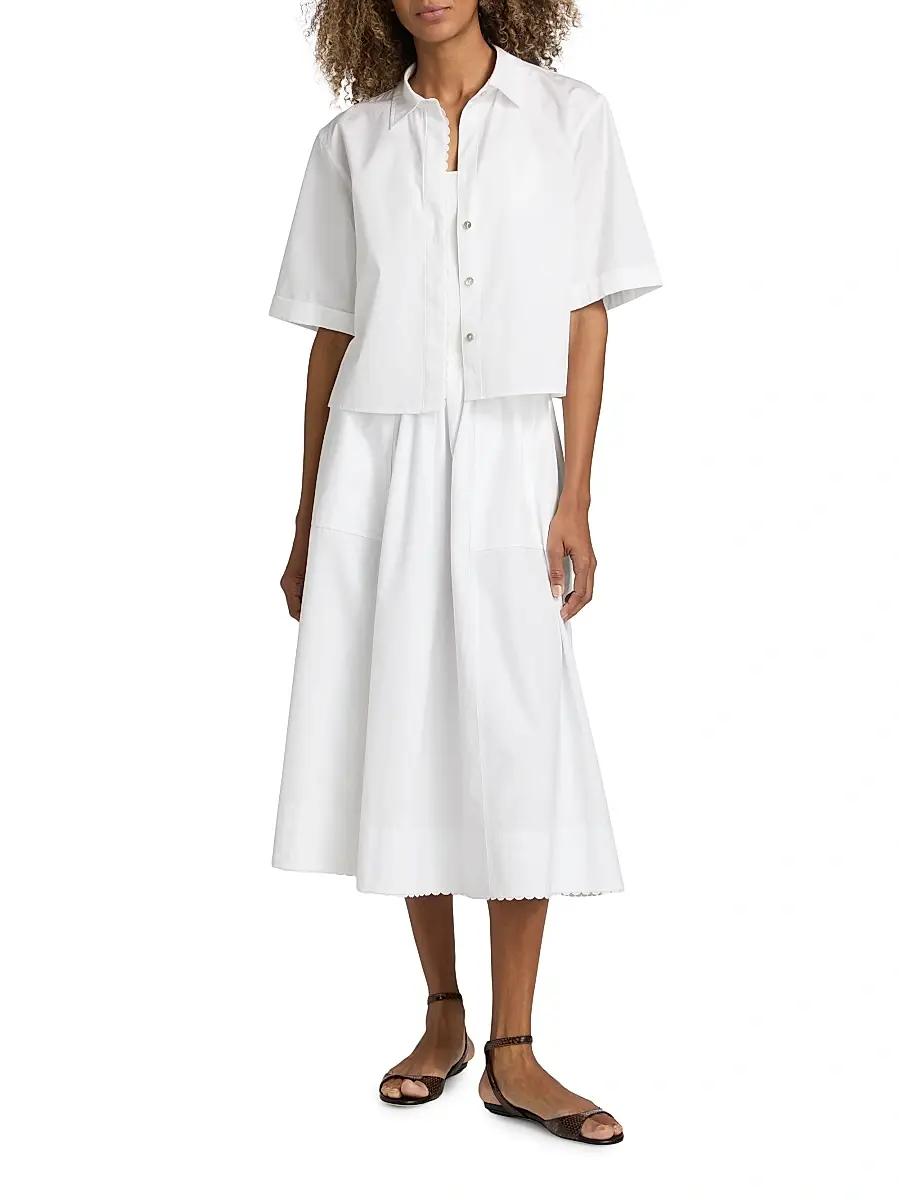 Vince Women's Scallop Midi-Skirt | Thumbnail 2 Vince Women's Scallop Midi-Skirt | Thumbnail 2