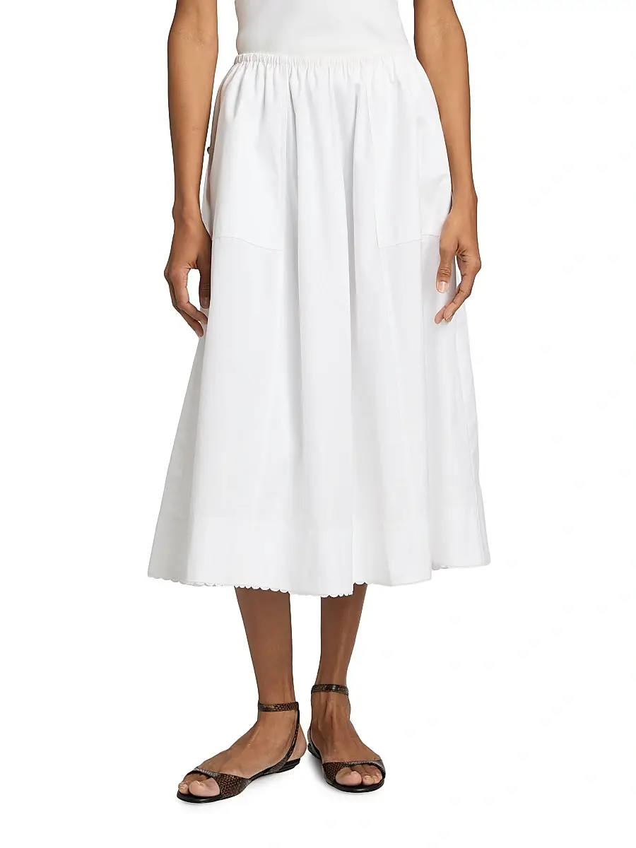 Vince Women's Scallop Midi-Skirt | Thumbnail 3 Vince Women's Scallop Midi-Skirt | Thumbnail 3