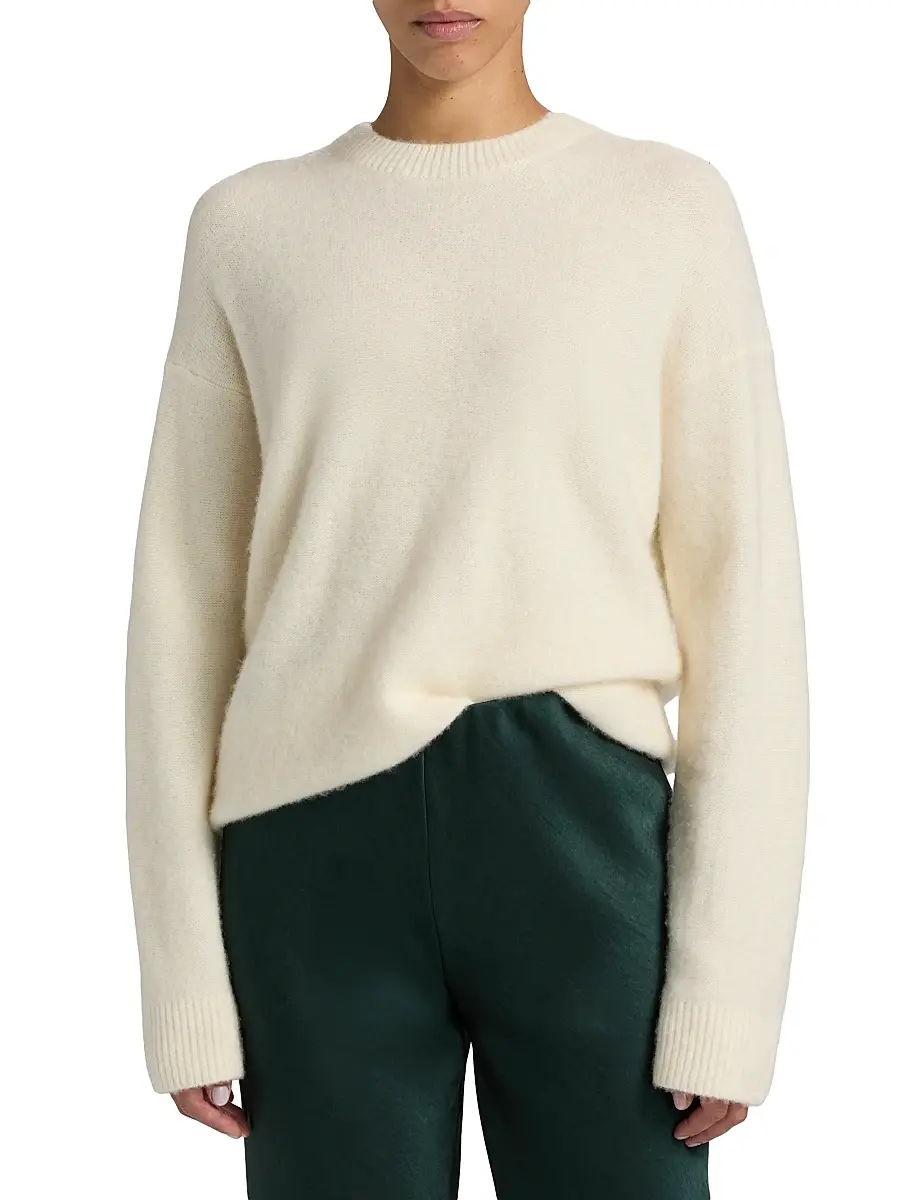 Vince Women's Boiled Cashmere Crewneck Sweater | Thumbnail 3 Vince Women's Boiled Cashmere Crewneck Sweater | Thumbnail 3