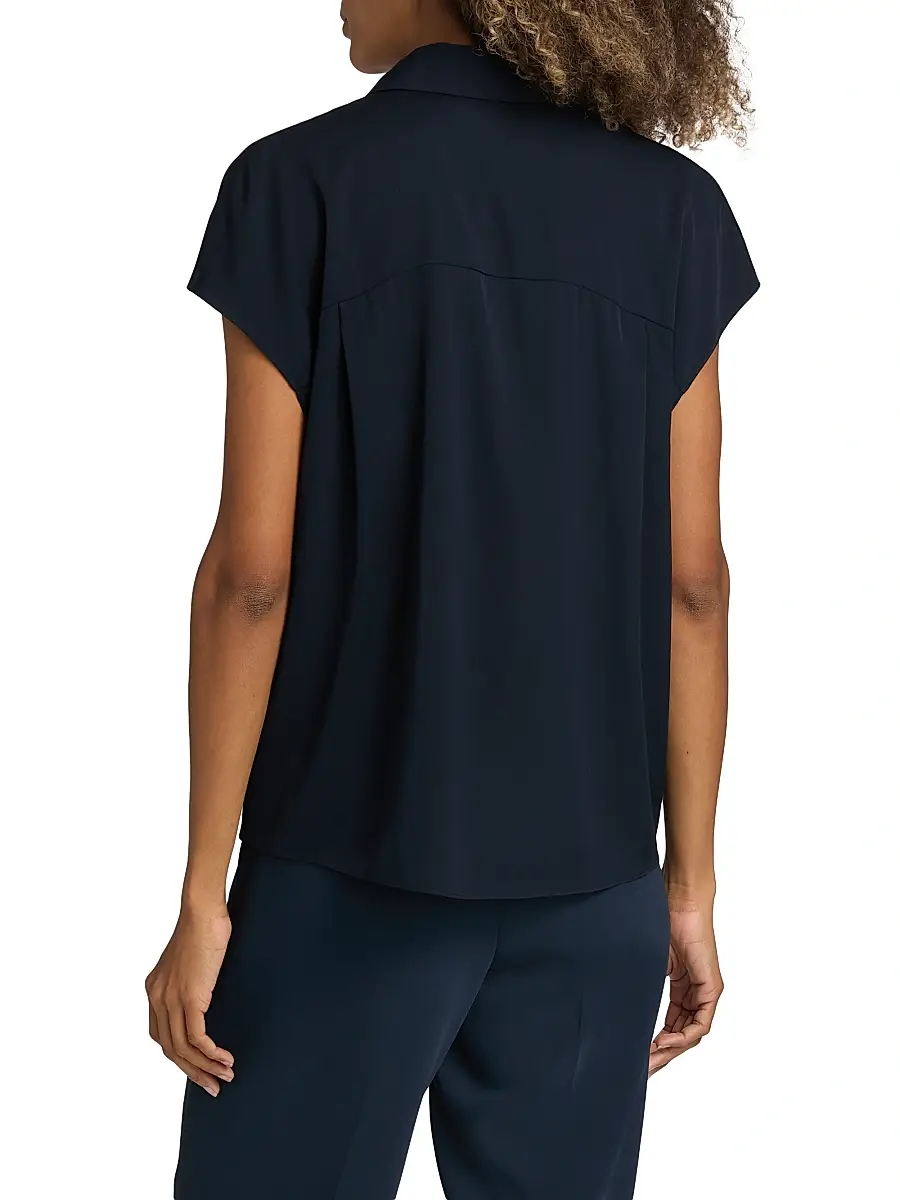 Vince Women's Hidden Placket Cap-Sleeve Blouse | Thumbnail 5 Vince Women's Hidden Placket Cap-Sleeve Blouse | Thumbnail 5