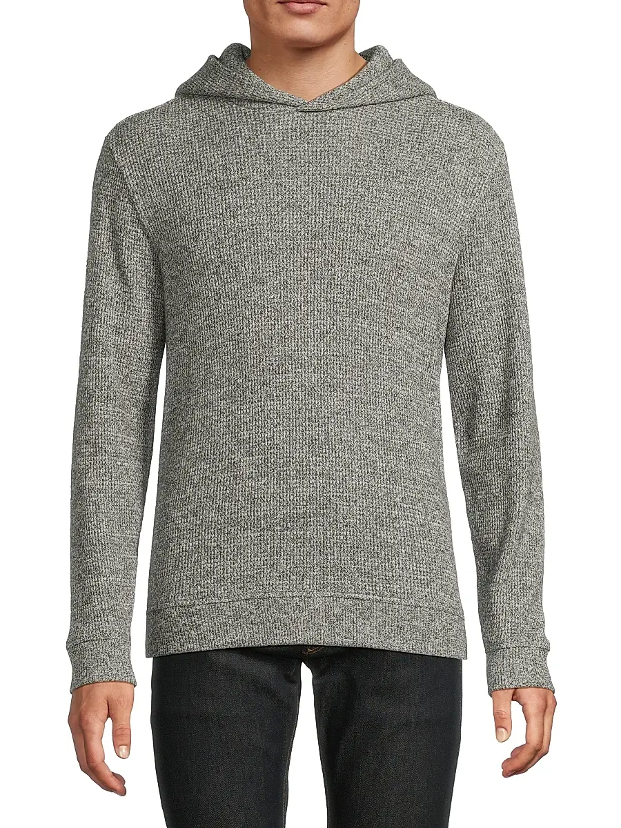 Vince Men's Brushed Waffle-Knit Hoodie | Thumbnail 3 Vince Men's Brushed Waffle-Knit Hoodie | Thumbnail 3