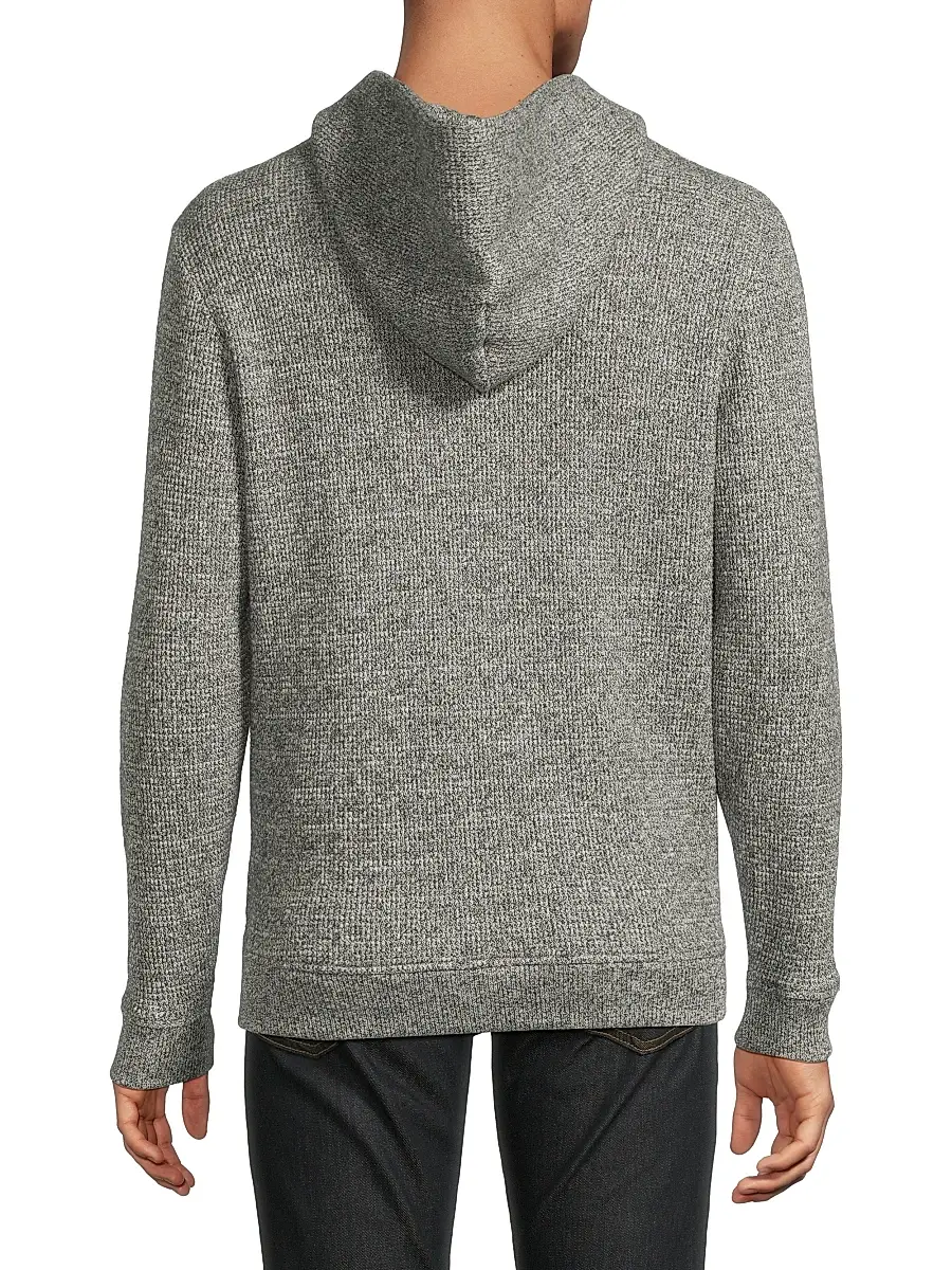 Vince Men's Brushed Waffle-Knit Hoodie | Thumbnail 5 Vince Men's Brushed Waffle-Knit Hoodie | Thumbnail 5