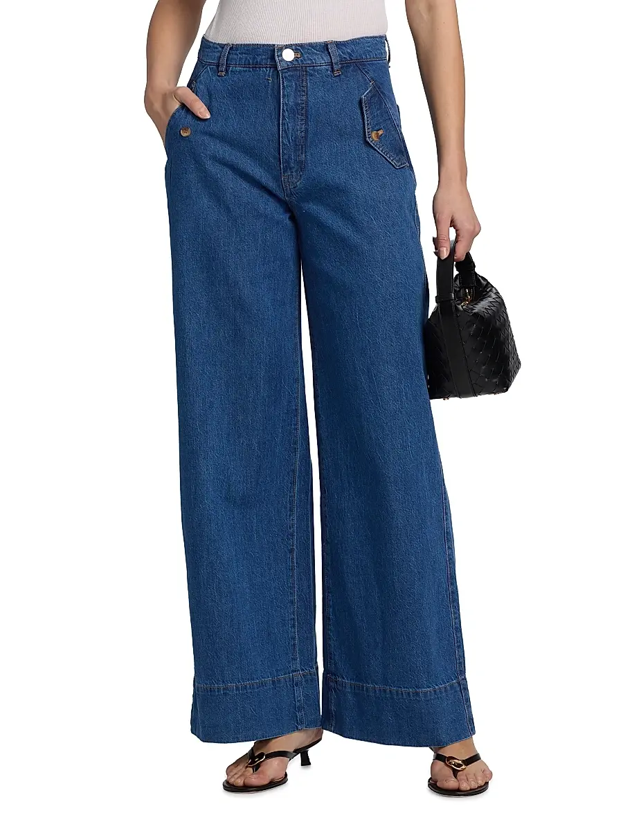 Hudson Jeans Women's James High-Rise Wide-Leg Denim Trousers | Thumbnail 3 Hudson Jeans Women's James High-Rise Wide-Leg Denim Trousers | Thumbnail 3