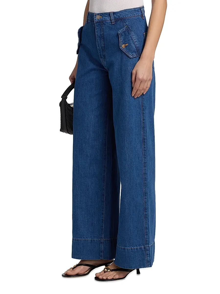 Hudson Jeans Women's James High-Rise Wide-Leg Denim Trousers | Thumbnail 4 Hudson Jeans Women's James High-Rise Wide-Leg Denim Trousers | Thumbnail 4