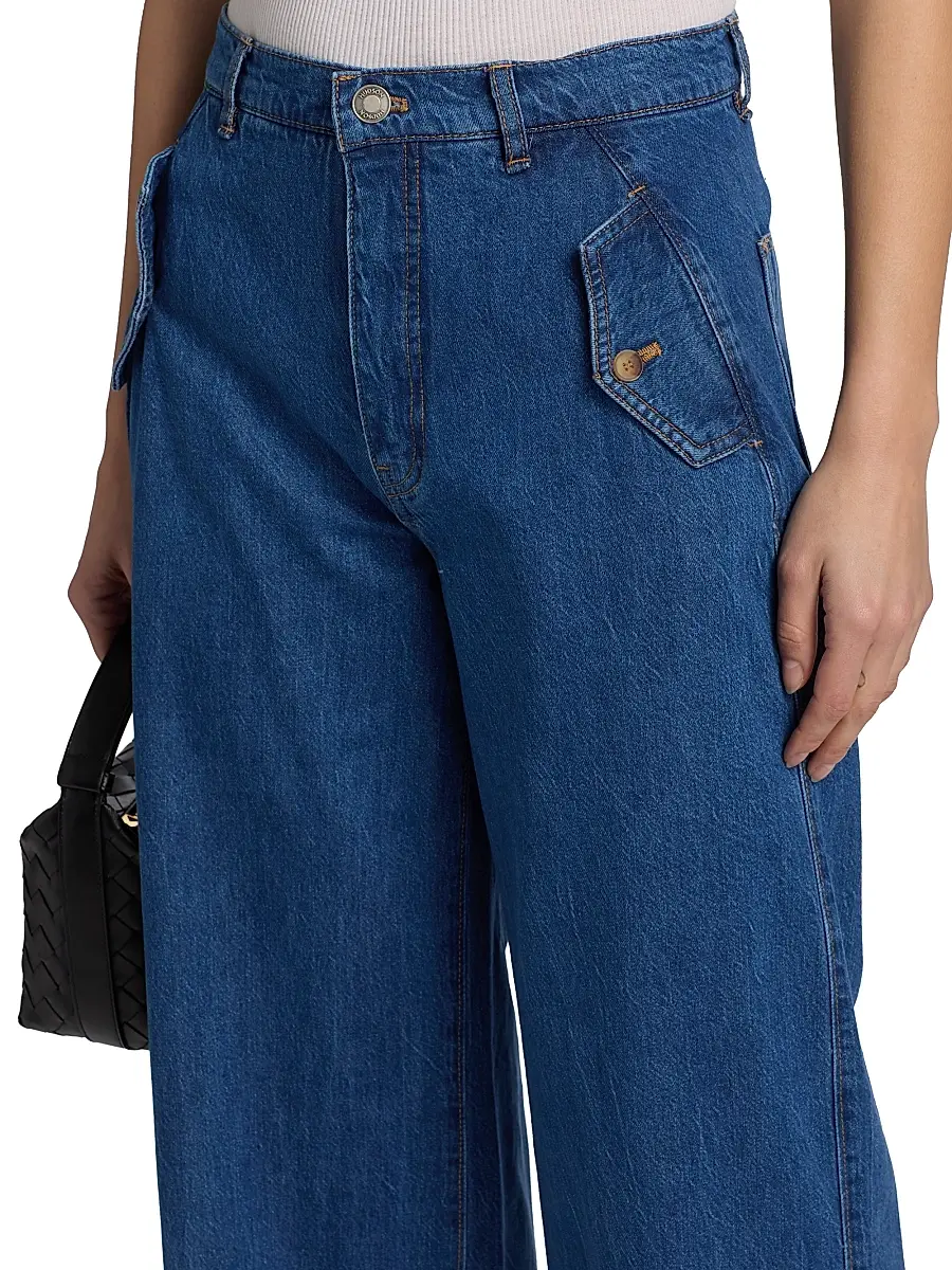 Hudson Jeans Women's James High-Rise Wide-Leg Denim Trousers | Thumbnail 6 Hudson Jeans Women's James High-Rise Wide-Leg Denim Trousers | Thumbnail 6
