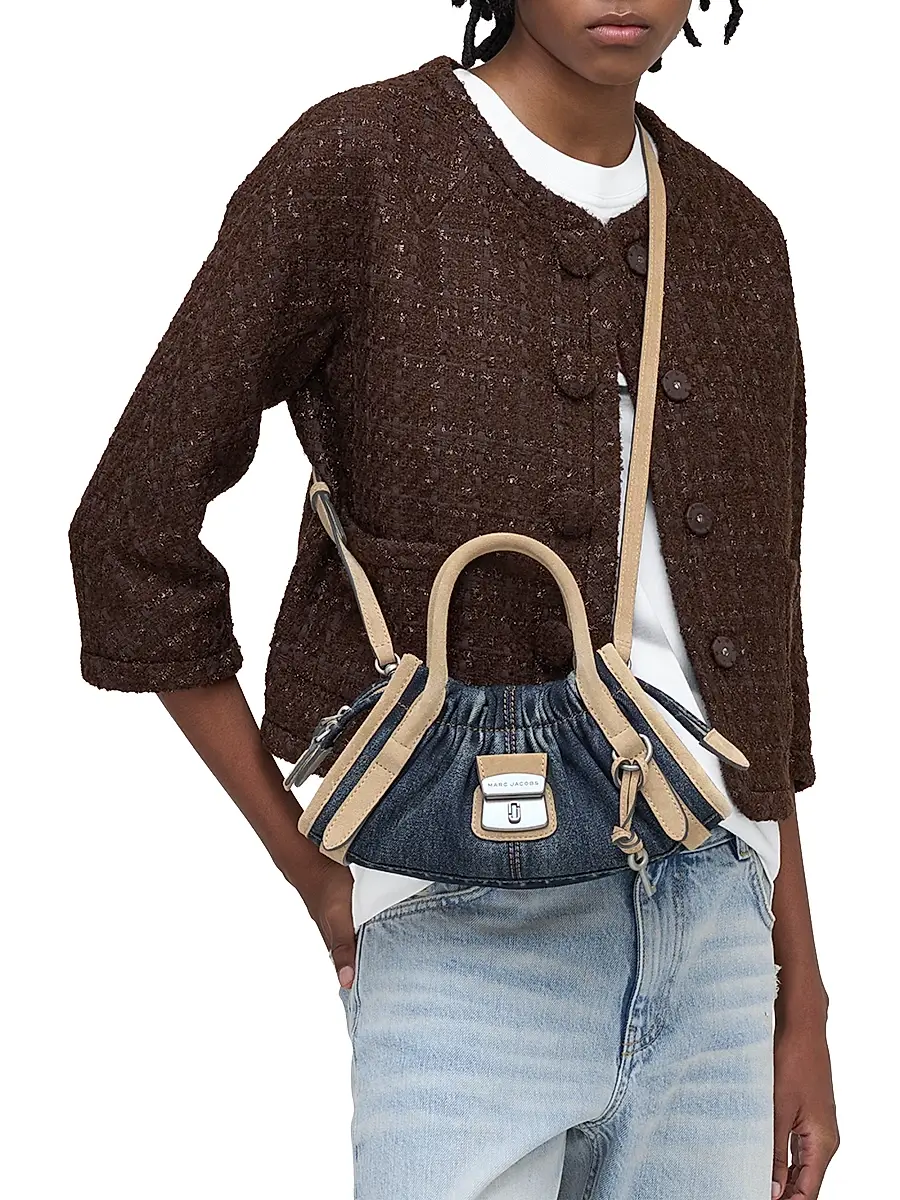 Marc Jacobs Women's Cristina Small Denim-Suede Satchel | Thumbnail 2 Marc Jacobs Women's Cristina Small Denim-Suede Satchel | Thumbnail 2