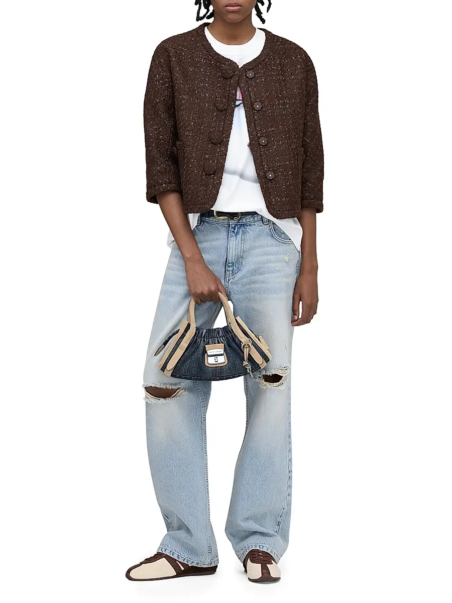 Marc Jacobs Women's Cristina Small Denim-Suede Satchel | Thumbnail 3 Marc Jacobs Women's Cristina Small Denim-Suede Satchel | Thumbnail 3