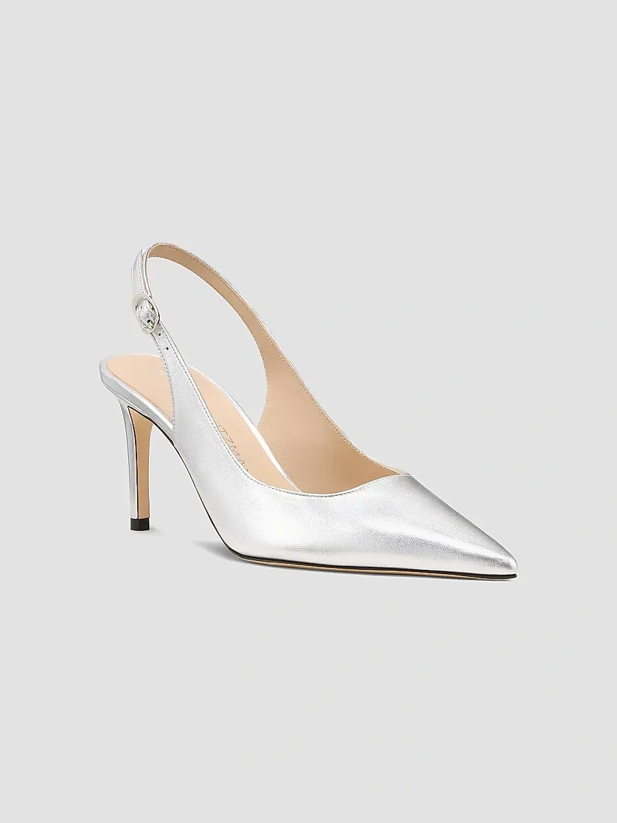 Stuart Weitzman Women's Power 75MM Leather Slingback Pumps | Thumbnail 2 Stuart Weitzman Women's Power 75MM Leather Slingback Pumps | Thumbnail 2