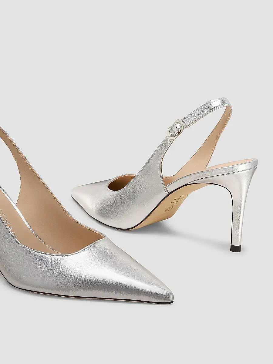 Stuart Weitzman Women's Power 75MM Leather Slingback Pumps | Thumbnail 4 Stuart Weitzman Women's Power 75MM Leather Slingback Pumps | Thumbnail 4