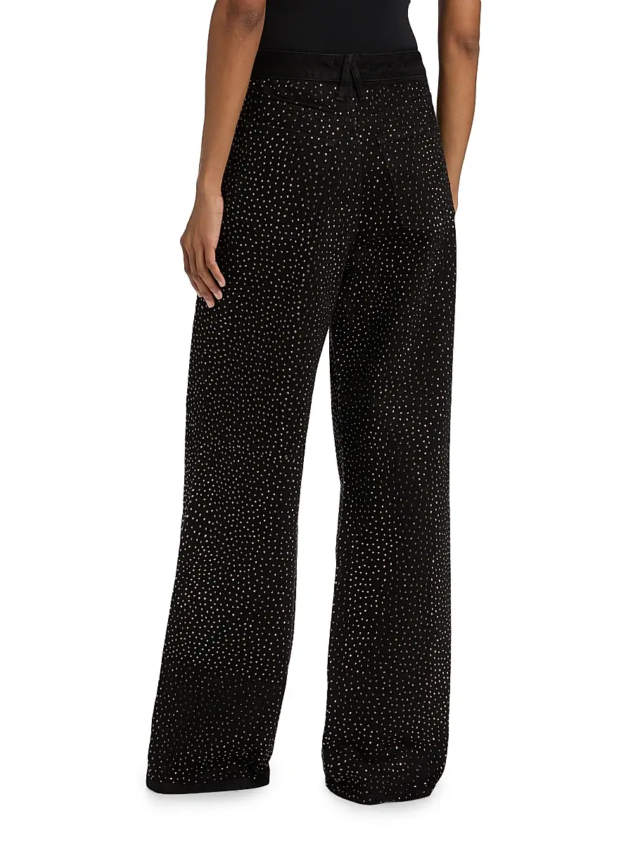 GOOD AMERICAN Women's Good Ease Embellished Baggy Jeans | Thumbnail 5 GOOD AMERICAN Women's Good Ease Embellished Baggy Jeans | Thumbnail 5