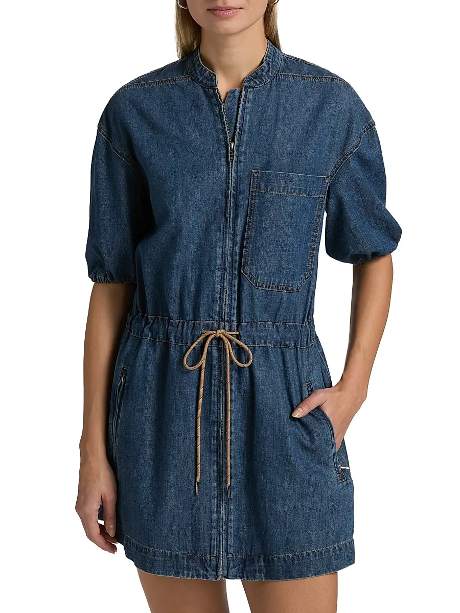Veronica Beard Women's Akerman Denim Minidress | Thumbnail 3 Veronica Beard Women's Akerman Denim Minidress | Thumbnail 3