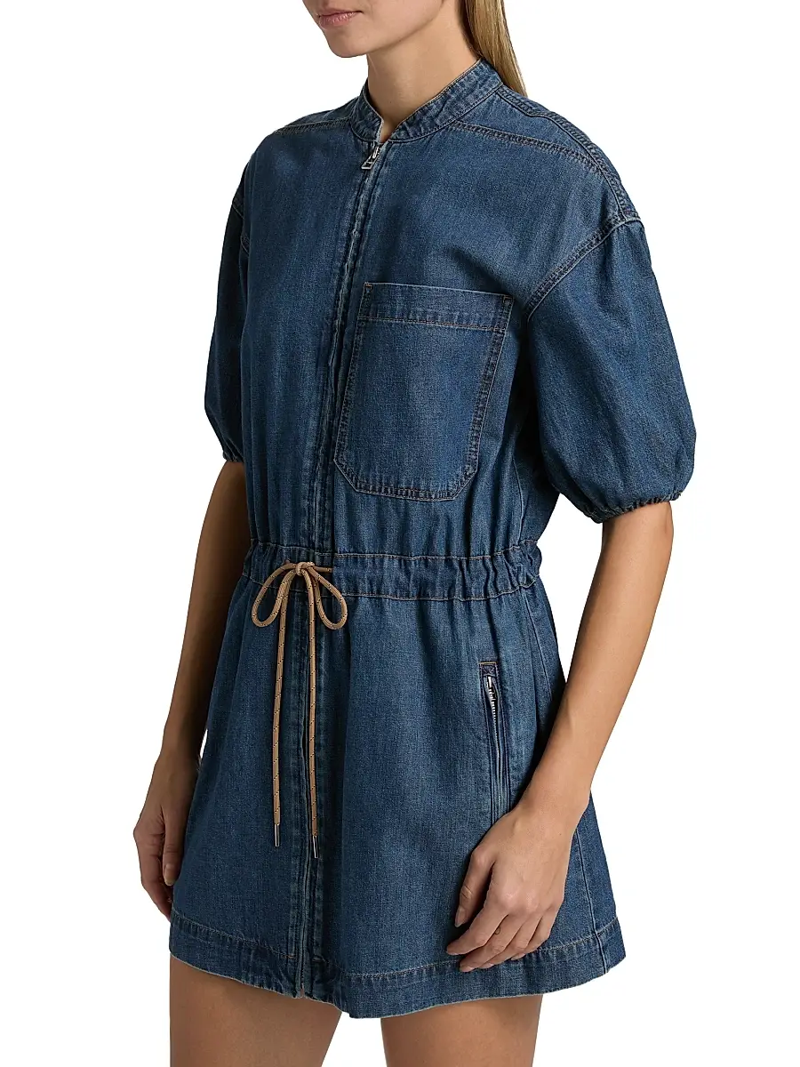 Veronica Beard Women's Akerman Denim Minidress | Thumbnail 4 Veronica Beard Women's Akerman Denim Minidress | Thumbnail 4