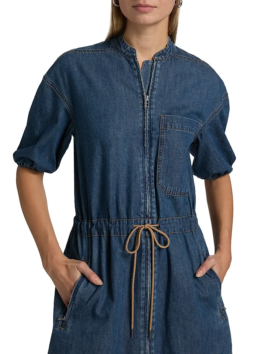 Veronica Beard Women's Akerman Denim Minidress | Thumbnail 6 Veronica Beard Women's Akerman Denim Minidress | Thumbnail 6