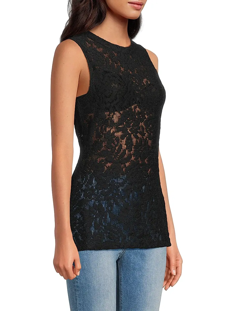 Veronica Beard Women's Serenka Sleeveless Open-Lace Top | Thumbnail 4 Veronica Beard Women's Serenka Sleeveless Open-Lace Top | Thumbnail 4