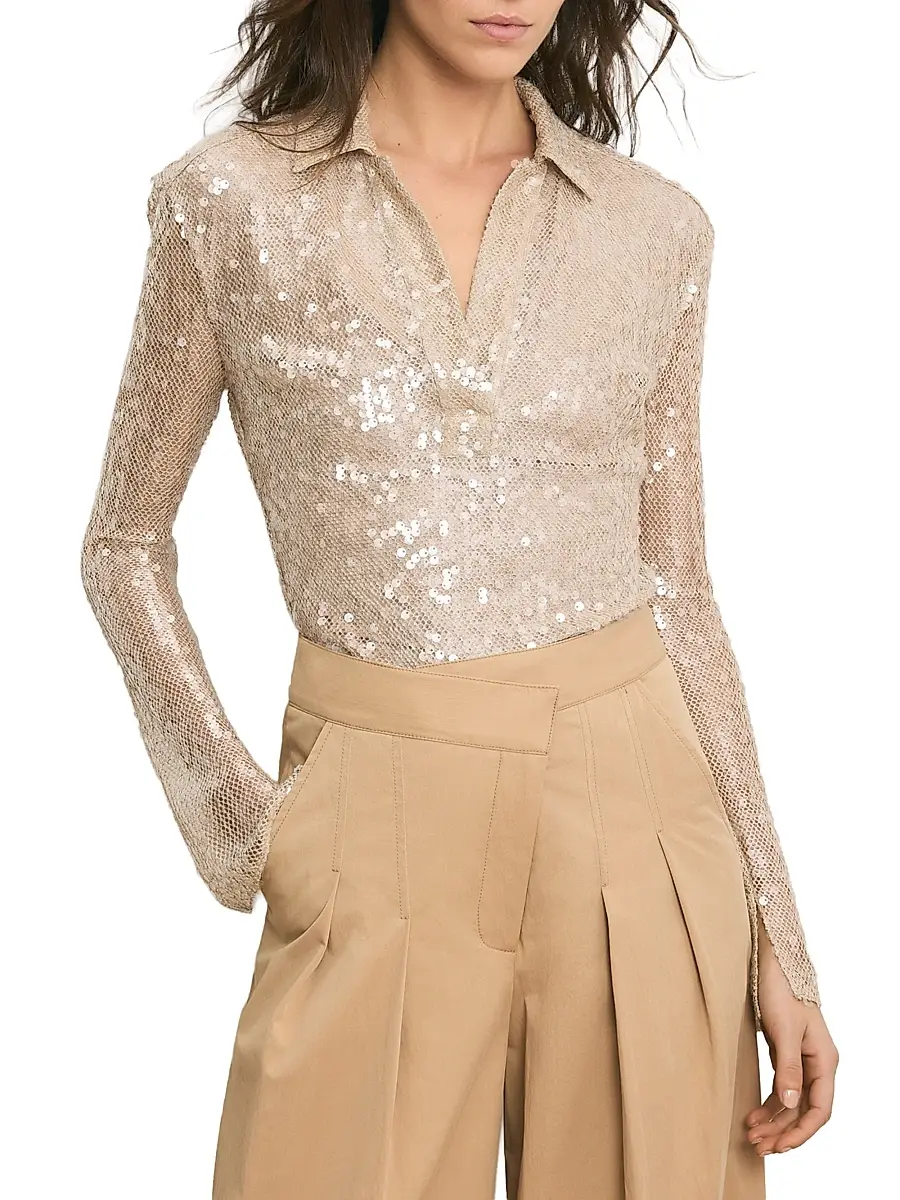 Veronica Beard Women's Meryl Sequined Knit Top | Thumbnail 3