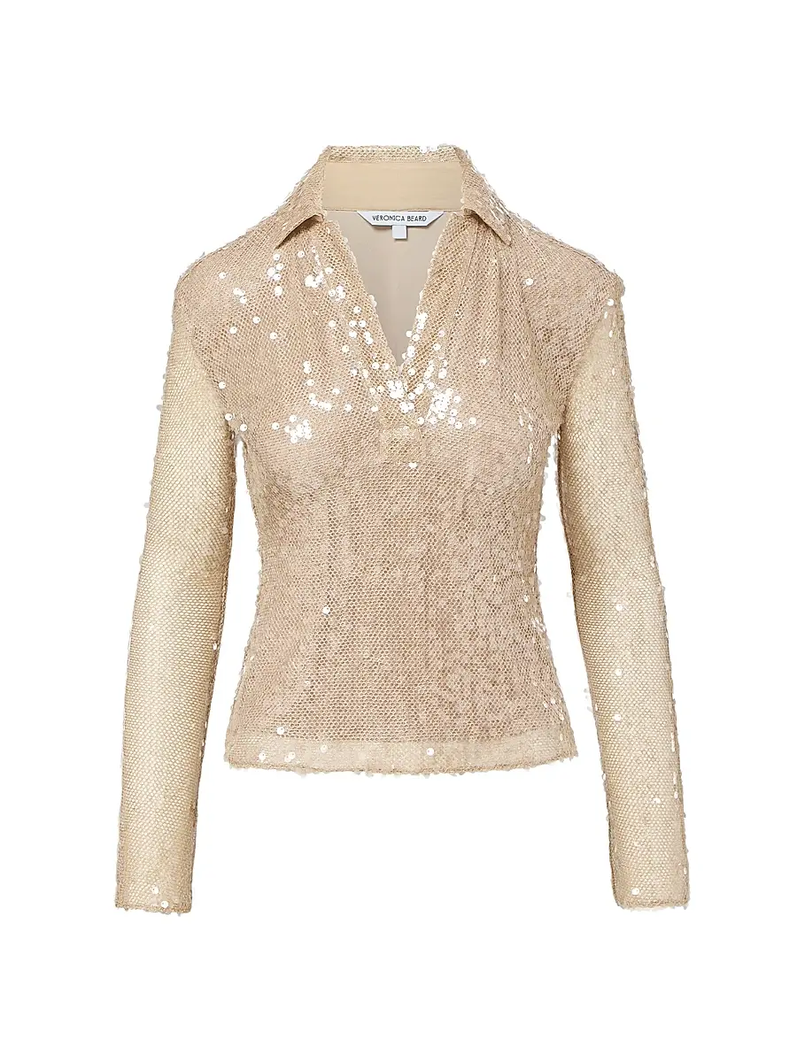Veronica Beard Women's Meryl Sequined Knit Top