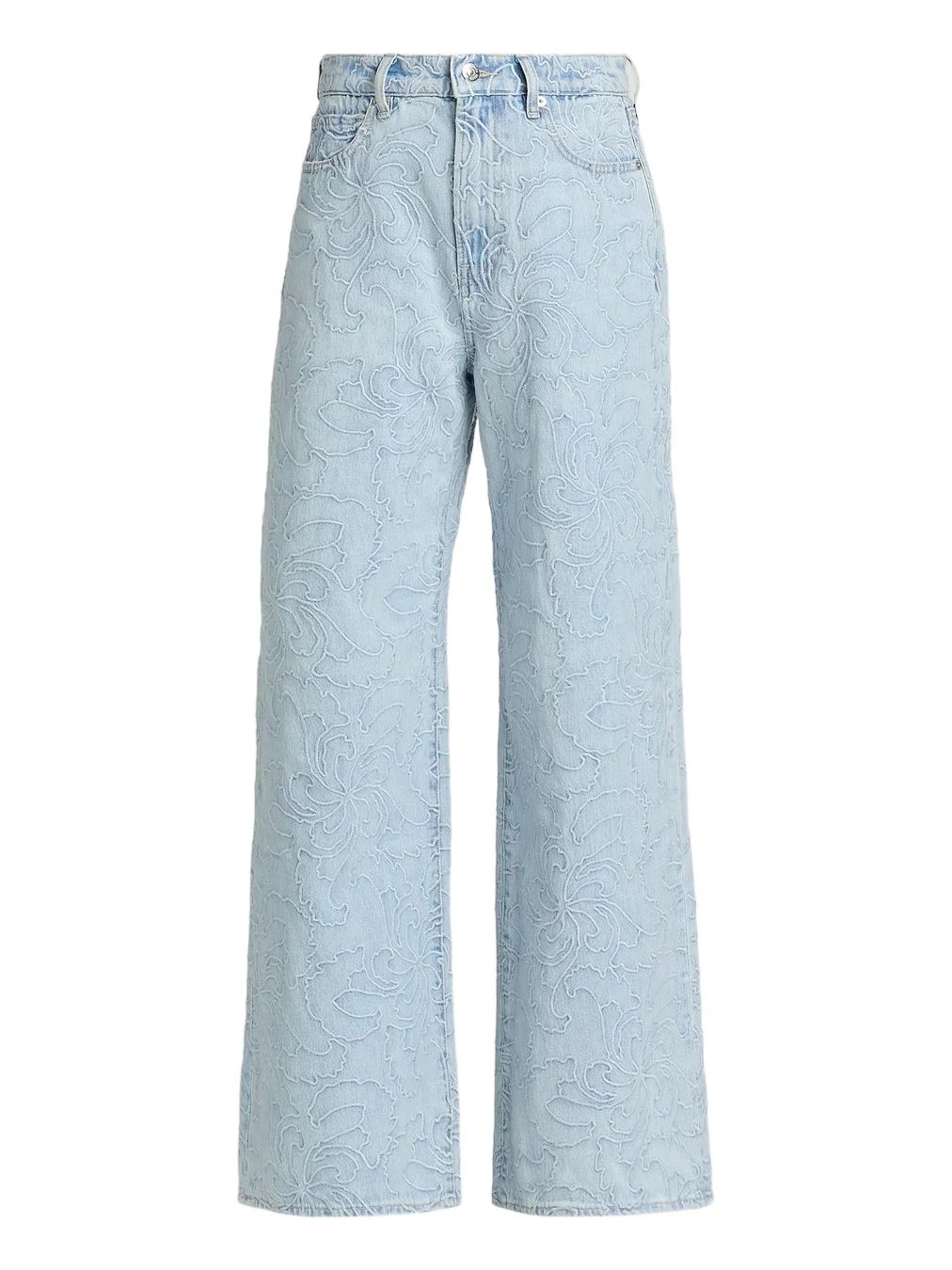 Veronica Beard Women's Taylor Embroidered High-Rise Wide-Leg Jeans