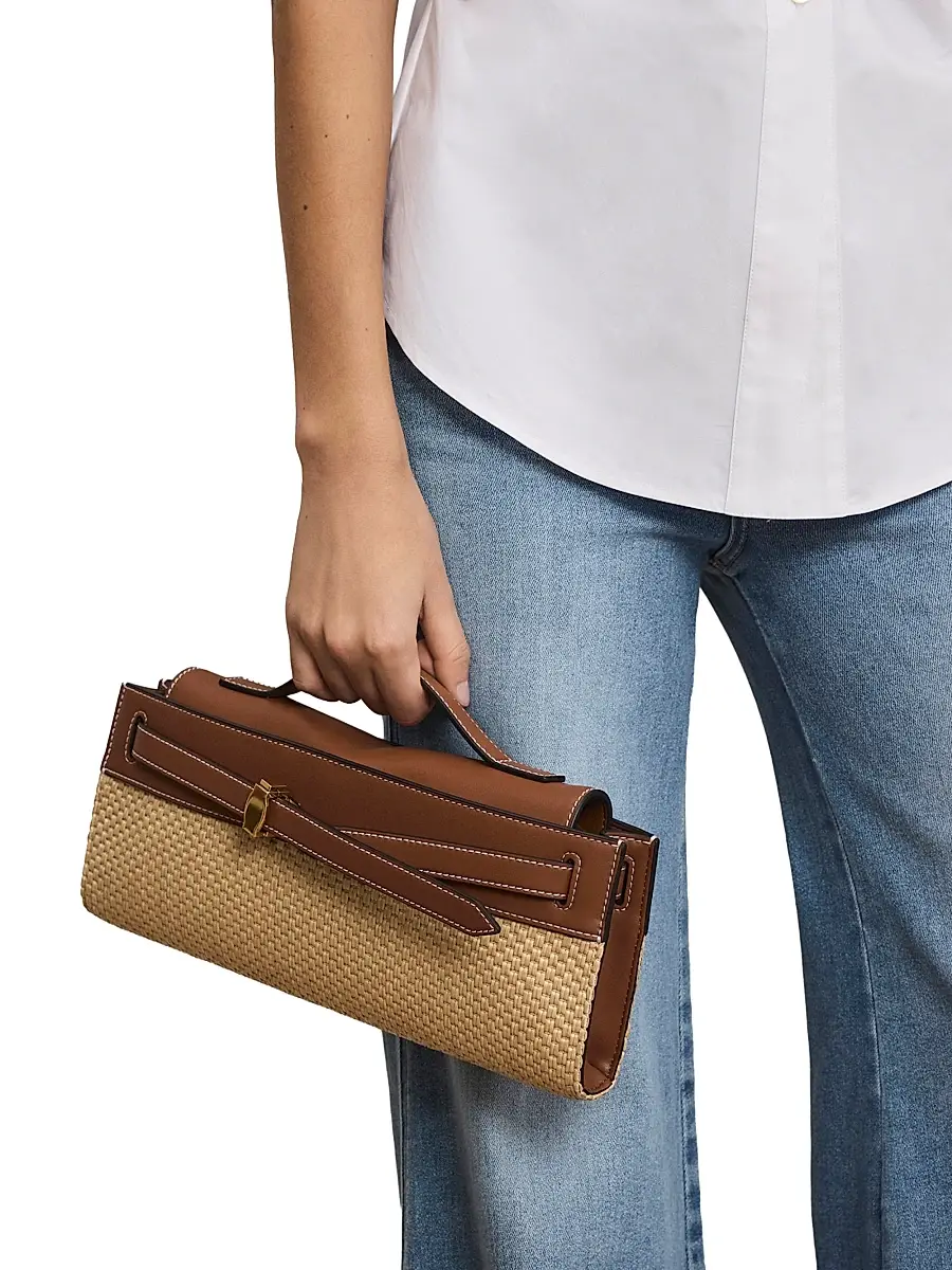 Veronica Beard Women's Dash Raffia Clutch | Thumbnail 3 Veronica Beard Women's Dash Raffia Clutch | Thumbnail 3