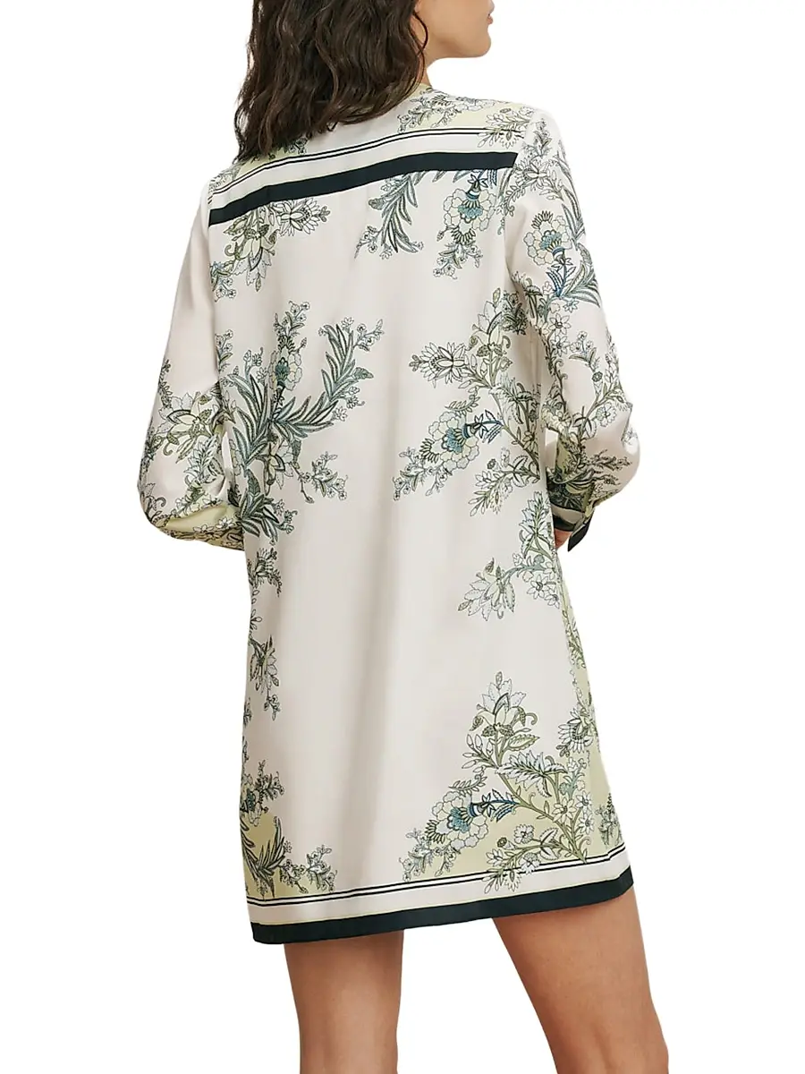 Veronica Beard Women's Carstowe Floral Satin Mini-Shirtdress | Thumbnail 4 Veronica Beard Women's Carstowe Floral Satin Mini-Shirtdress | Thumbnail 4