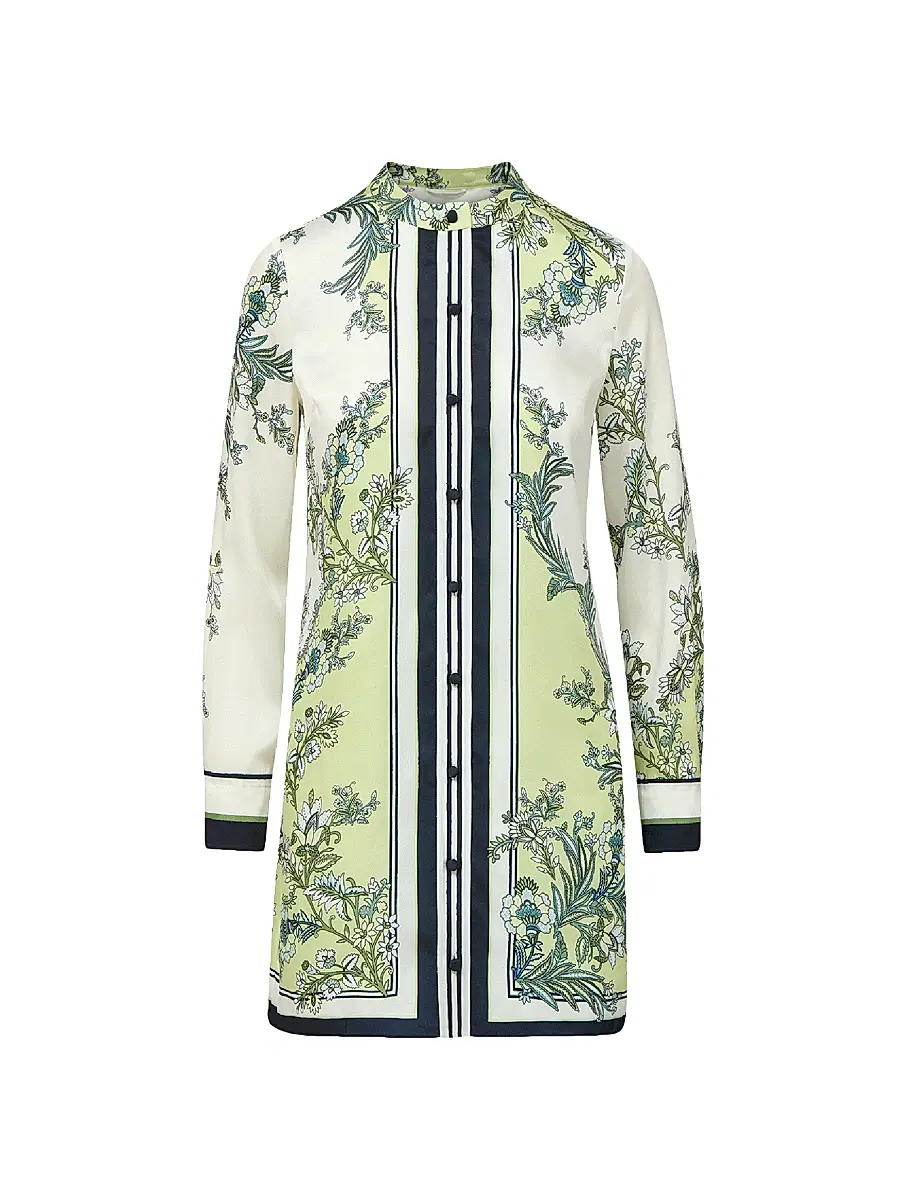 Veronica Beard Women's Carstowe Floral Satin Mini-Shirtdress