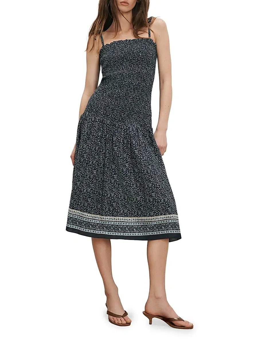 Veronica Beard Women's Marietta Floral Cotton-Blend Midi-Dress | Thumbnail 2 Veronica Beard Women's Marietta Floral Cotton-Blend Midi-Dress | Thumbnail 2