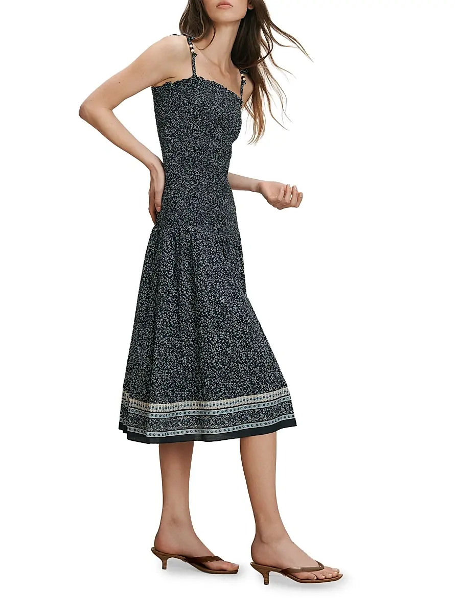 Veronica Beard Women's Marietta Floral Cotton-Blend Midi-Dress | Thumbnail 3 Veronica Beard Women's Marietta Floral Cotton-Blend Midi-Dress | Thumbnail 3